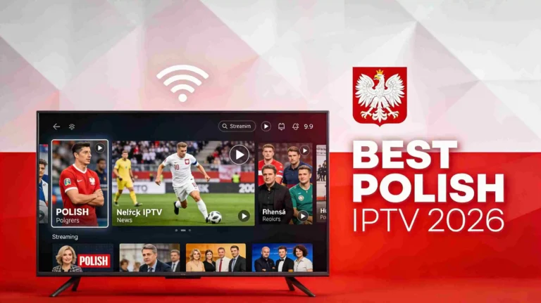 Best Polish IPTV services 2026 showing smart TV streaming Polish channels including sports news and entertainment