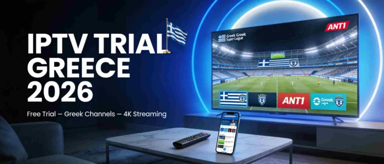 IPTV Trial Greece 2026 – Free IPTV service with Greek channels, Super League streaming and 4K Smart TV